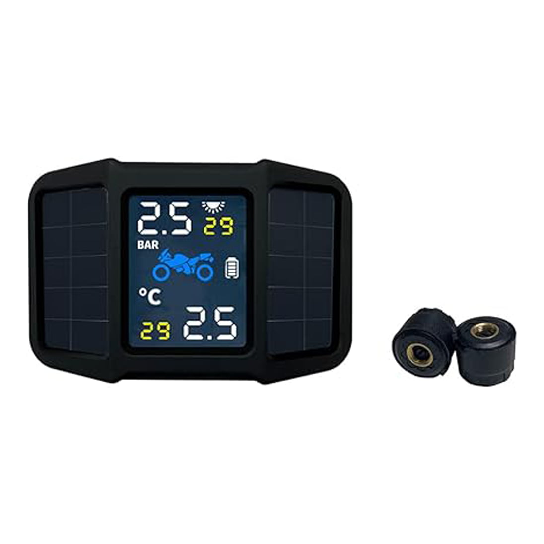Motosiklet Tpms Güneş Enerjili Sistem Dijital Lastik Göstergesi Manometre