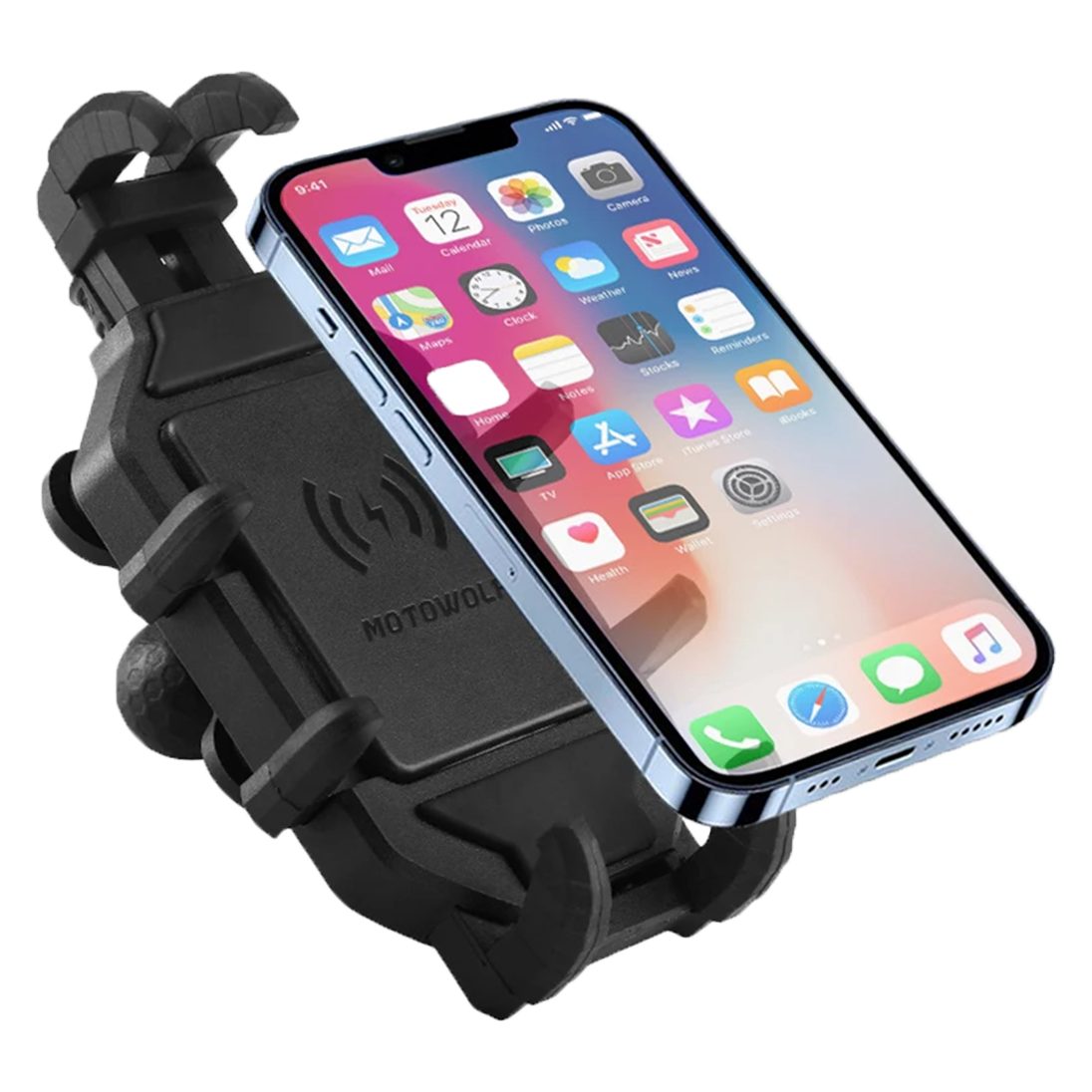 Titreşim Engelleyici Gidon Bağlantılı Kablosuz Wireless + USB Şarjlı Telefon Tutucu