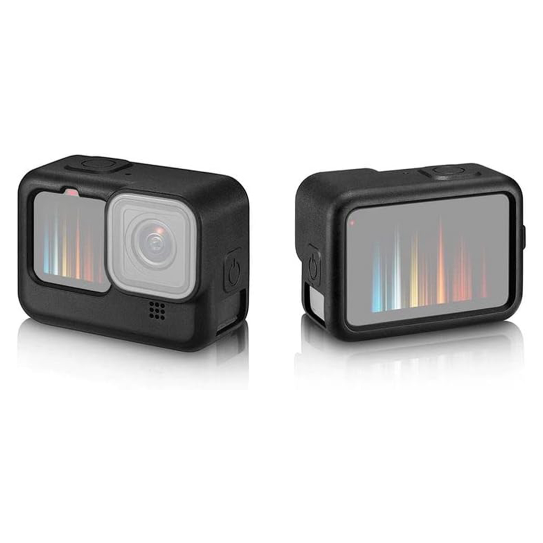 GoPro 9/10/11/12/13 Uyumlu Yumuşak Silikon Kamera Kılıfı + Lens Kapağı Koruyucu Çerçeve Kılıf