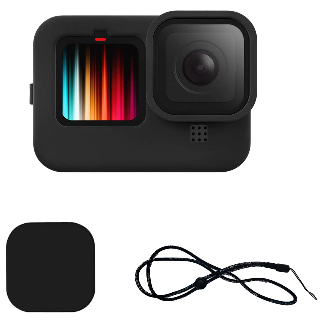 GoPro 9/10/11/12/13 Uyumlu Yumuşak Silikon Kamera Kılıfı + Lens Kapağı Koruyucu Çerçeve Kılıf