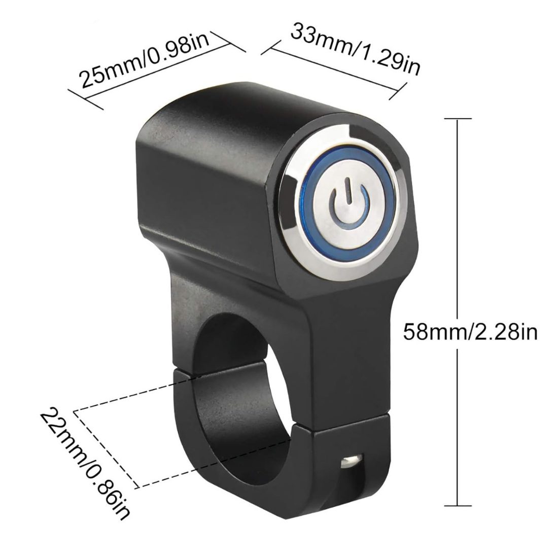 Knmaster Işıklı Motosiklet Sis Farı Aç Kapa Butonu Kırmızı / Mavi