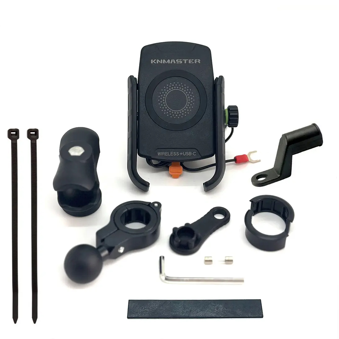 Knmaster TT-600WU Tüm Motosikletlere Uyumlu Kablosuz ve Usb’li Telefon Tutucu