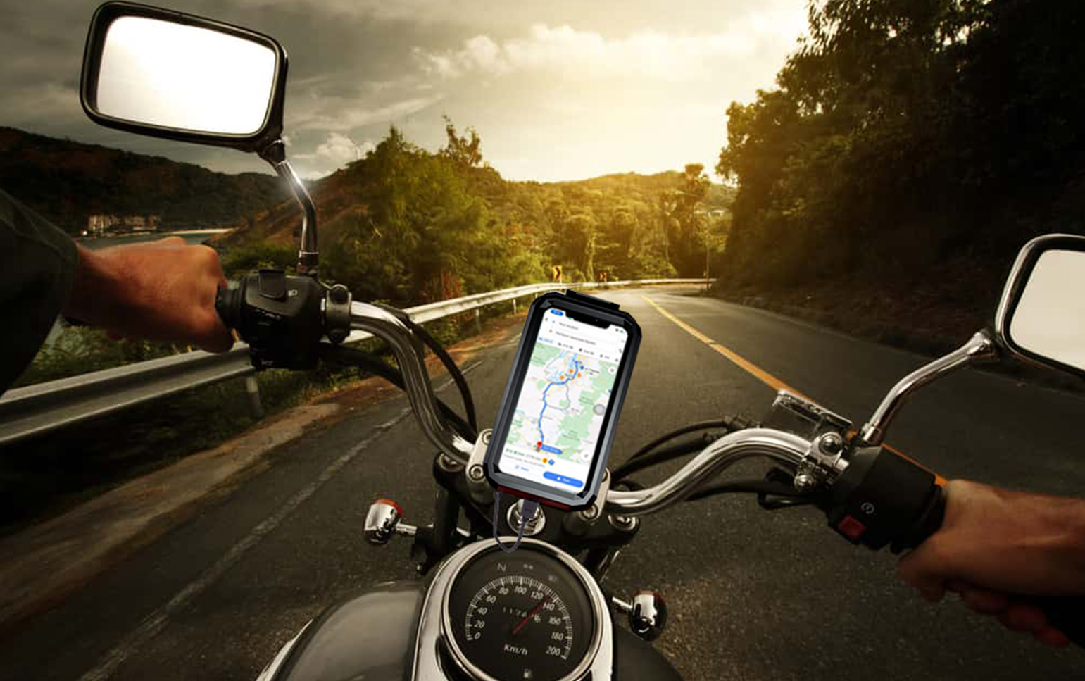 Knmaster TT-900WU Titreşim Engelleyici Usb’li Tüm Motosikletlere Uygun Telefon Tutucu