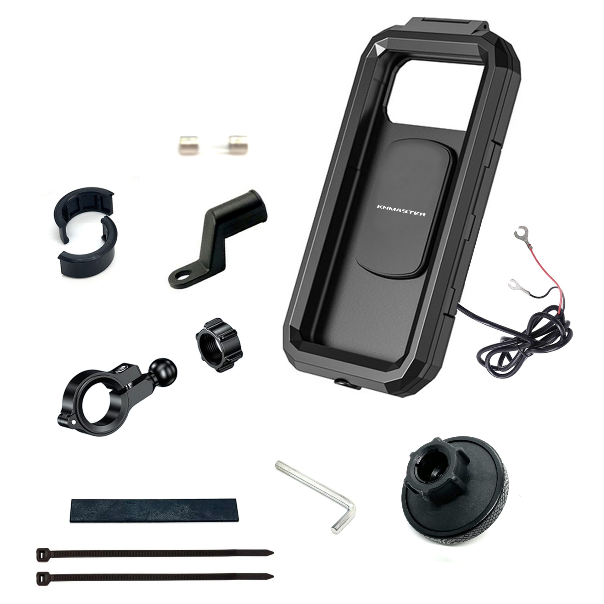 Knmaster TT-950WU Titreşim Engelleyici Usb’li Tüm Motosikletlere Uygun Telefon Tutucu