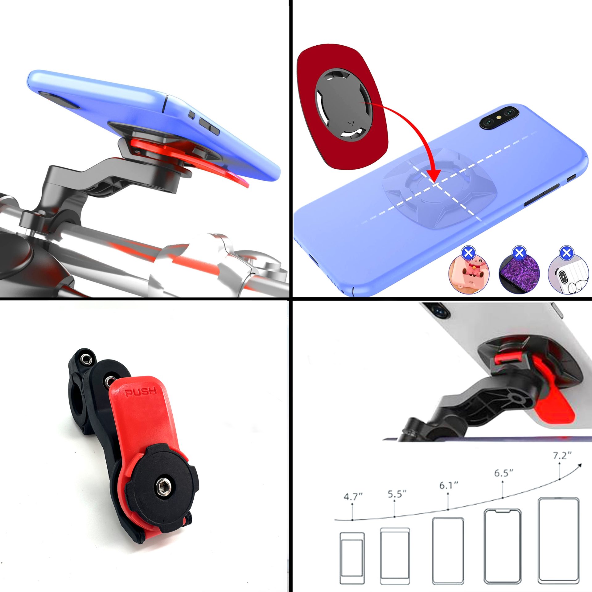 Knmaster TT-700 Tüm Motosikletlere Uyumlu Telefon Tutucu