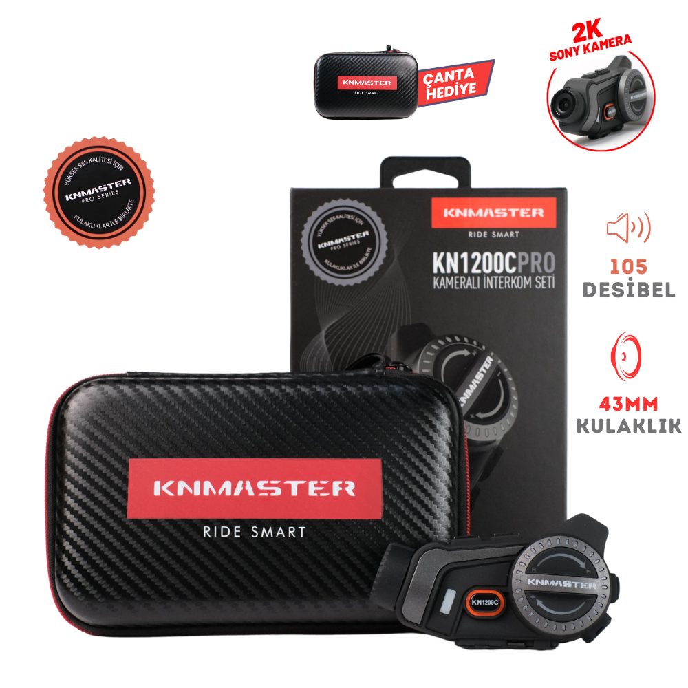 KNMASTER KN1200C PRO Kameralı Motosiklet Kask Bluetooth Intercom Kulaklık Seti KNMASTER KN1200C PRO Kameralı Motosiklet Kask Bluetooth Intercom Kulaklık Seti