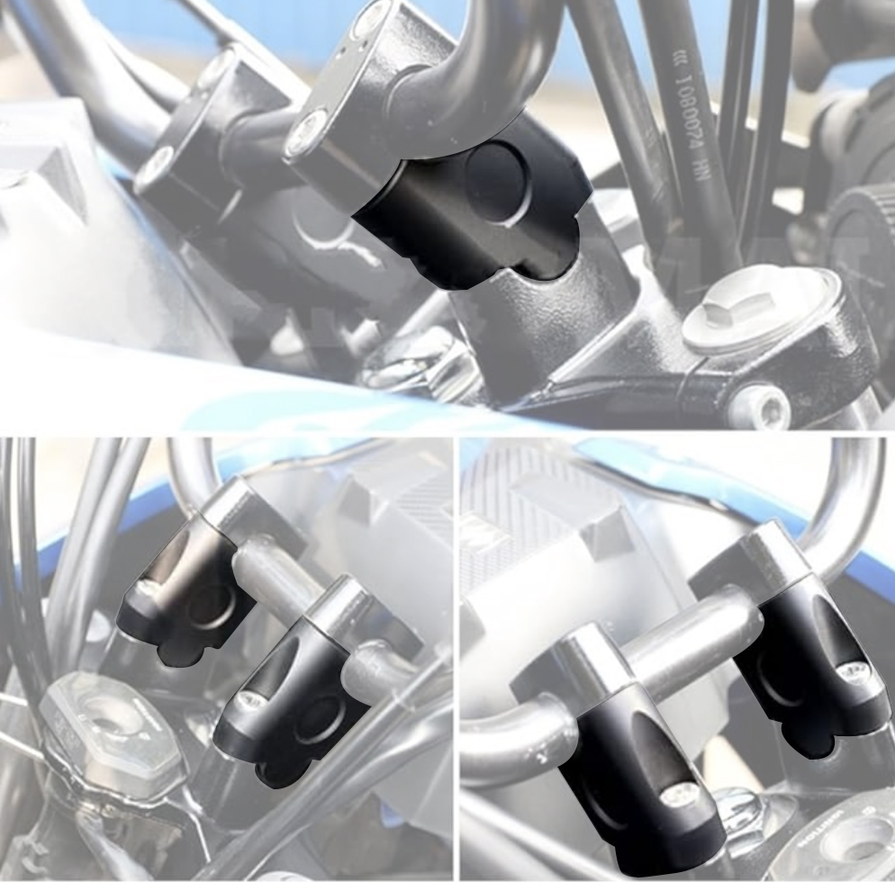 Knmaster 22 mm Motosiklet Siyah Gidon Yükseltme Aparatı  