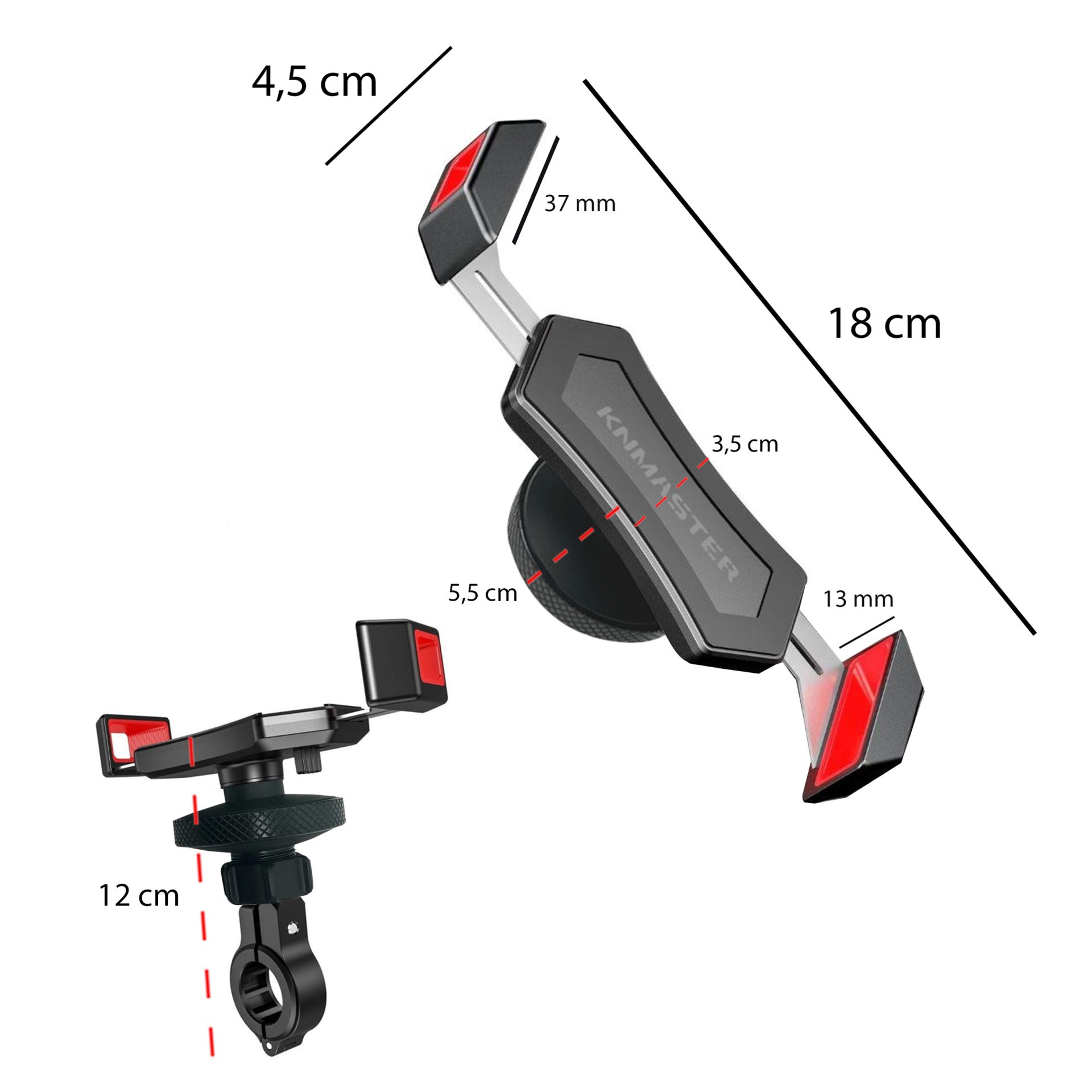 Knmaster TT-200 Plus Titreşim Engelleyici Tüm Motosikletlere Uyumlu Hayalet Telefon Tutucu