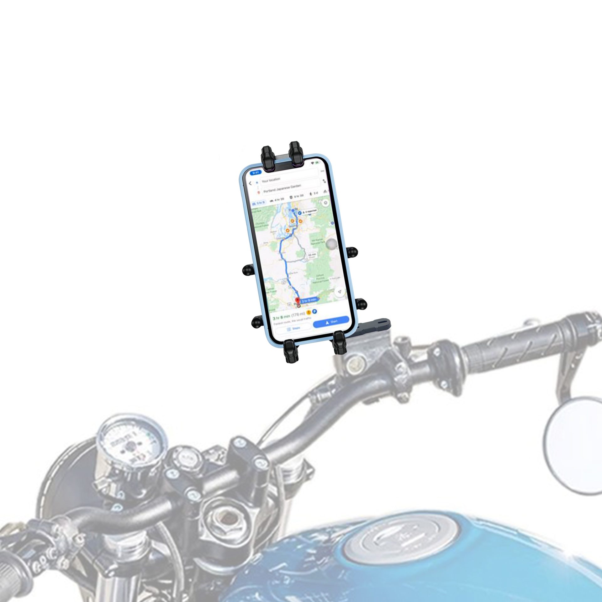 Knmaster TT-800V Titreşim Engelleyici Motosikletlerin Fren Hidrolik Kapağına Uyumlu Telefon Tutucu