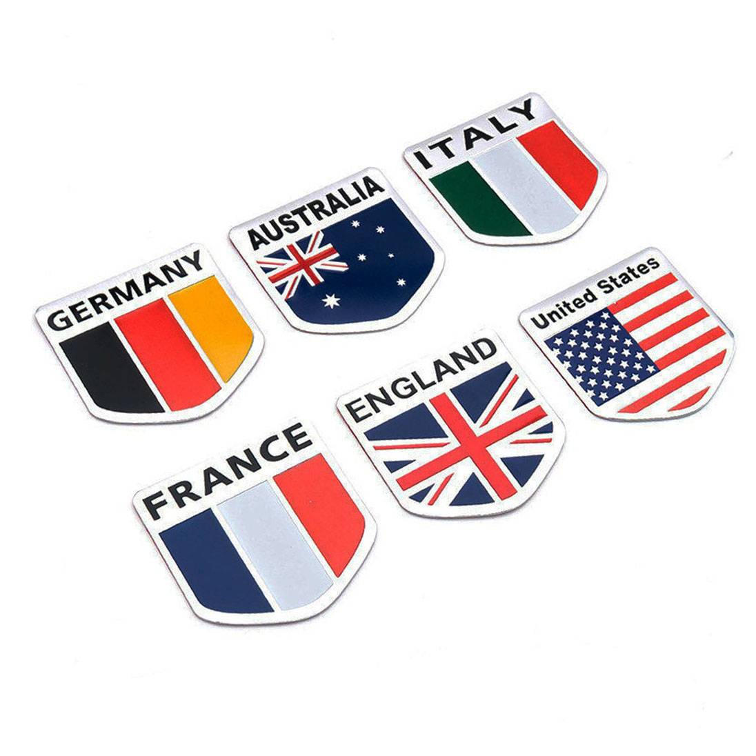 Ülke Bayrakları Alüminyum Arma Sticker