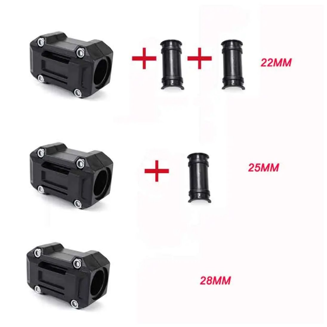 Knmaster Motosiklet Koruma Demiri Takozu Koruma Plastiği (22, 25, 28mm Çap)