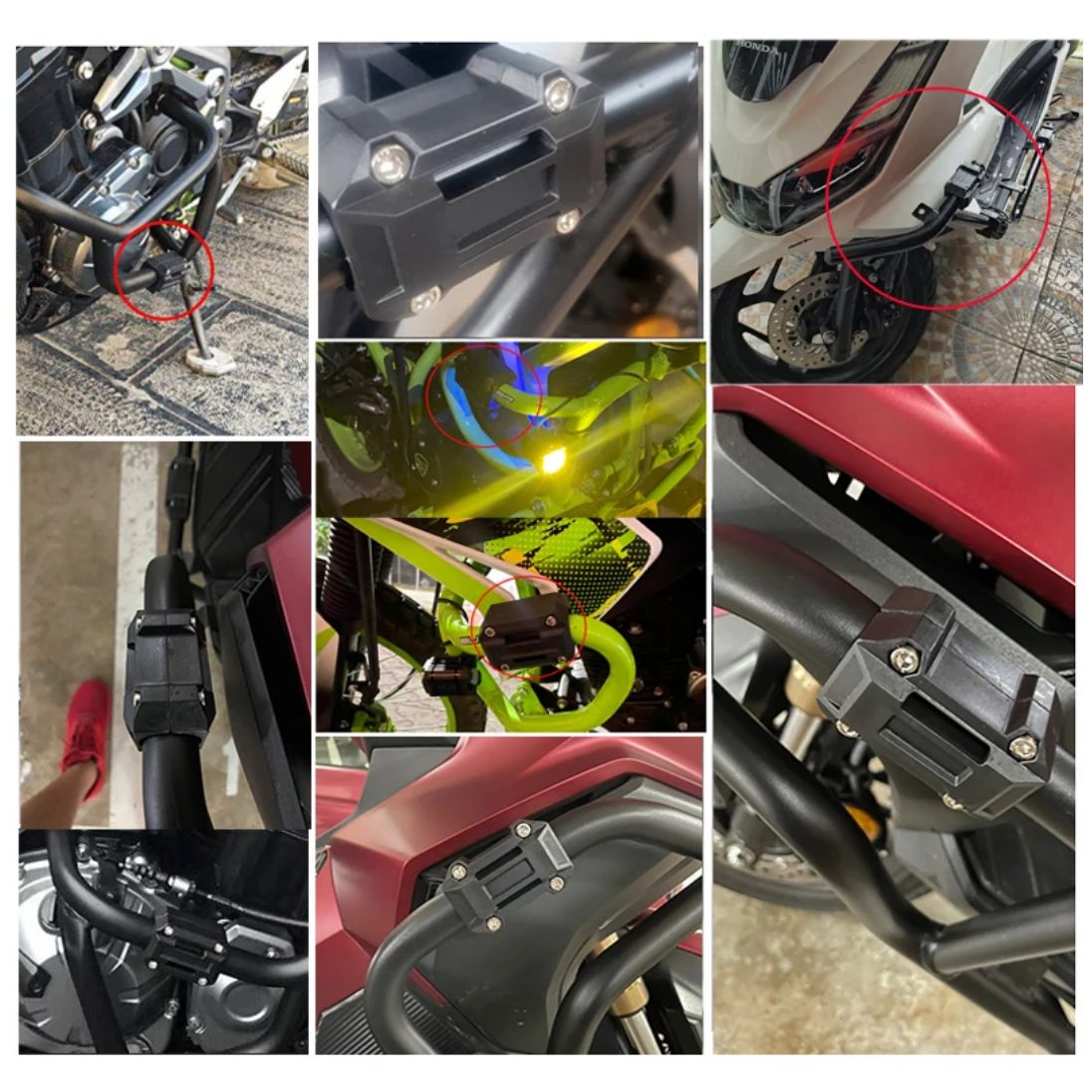 Knmaster Motosiklet Koruma Demiri Takozu Koruma Plastiği (22, 25, 28mm Çap)