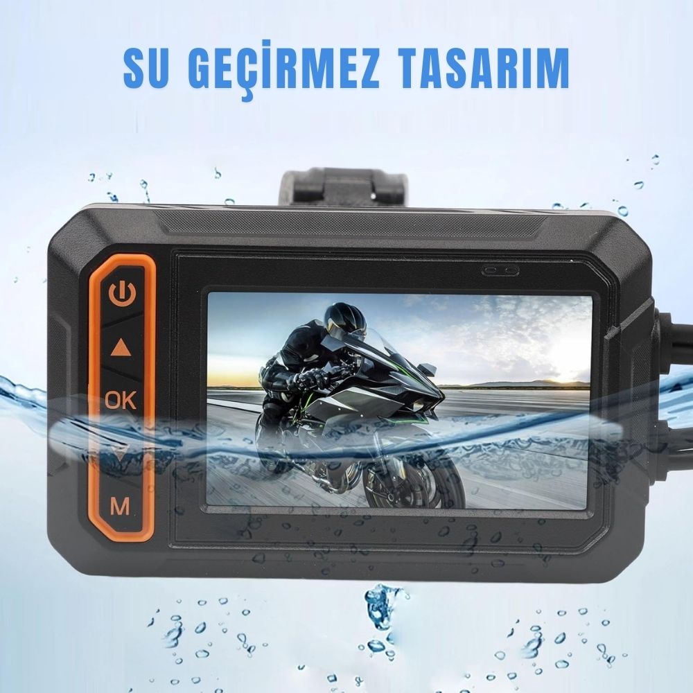 Knmaster Motocam 1000 Çift Kameralı Full HD Motosiklet DVR Sistemi