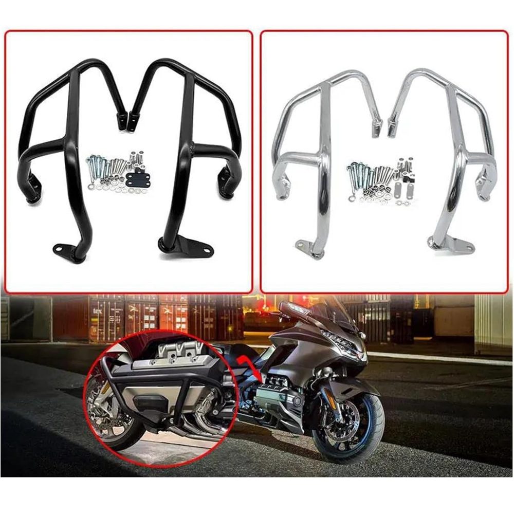 Knmaster Honda Goldwing GL1800 Motor Koruma Demiri – Siyah / Krom