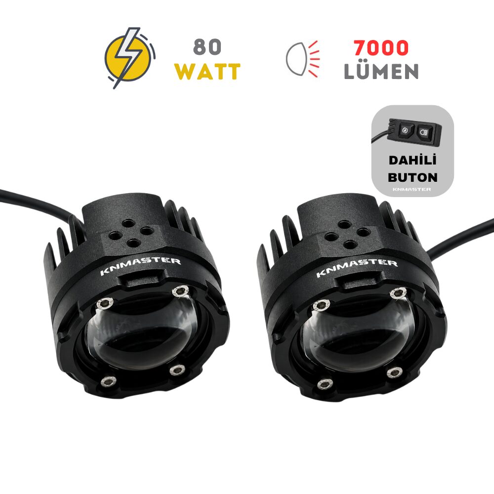 KNMASTER BLAZION 80W 3 Renkli Motosiklet LED Sis Farı