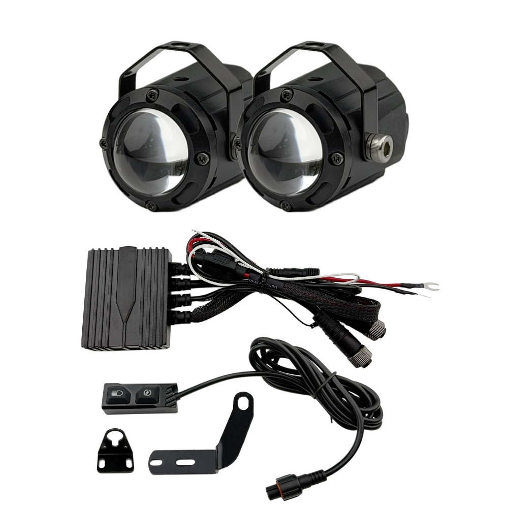 KNMASTER BOSTON 60W 3 Renkli & 3 Modlu Çakar Motosiklet LED Sis Farı