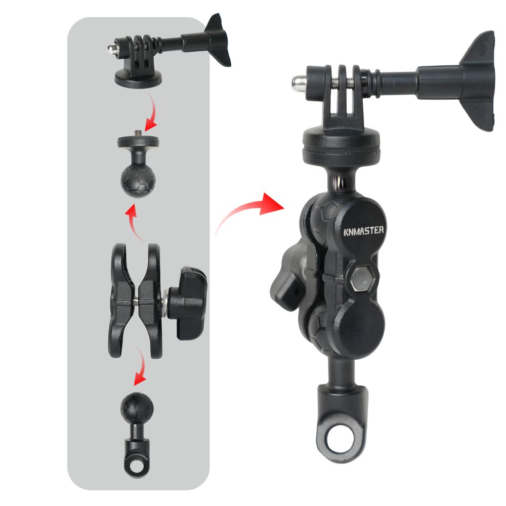 Knmaster MC110 – 360° Ayarlanabilir Motosiklet Ayna Dibi Aksiyon Kamera Aparatı