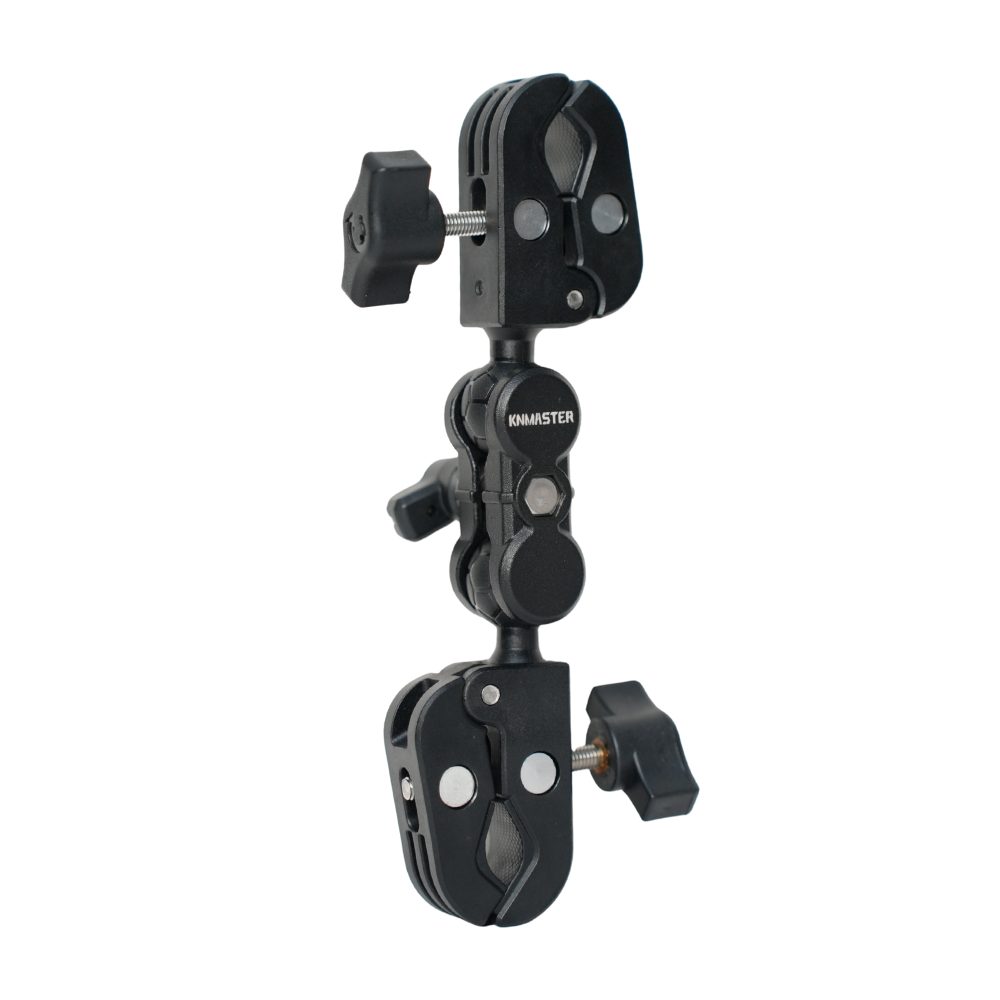 Knmaster MC150 – 360° Ayarlanabilir Motosiklet Çift Yengeç Kelepçeli (Double Clamp) Aksiyon Kamera Destek Aparatı (19 cm)