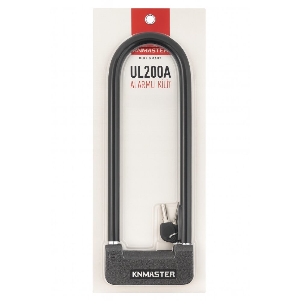 KNMASTER UL200A Alarm Fonksiyonlu U-Lock Bisiklet ve Motosiklet Kilidi