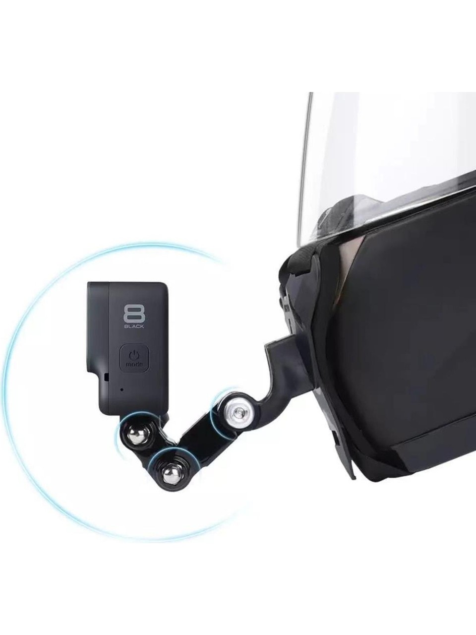 KNMASTER Aksiyon Kamera Kask Çene Bağlantı ve Düz Pivot Seti
