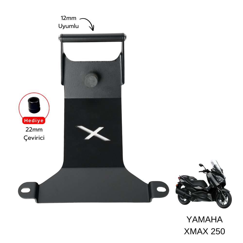 Pixel – YAMAHA XMAX 250 Uyumlu Telefon & Navigasyon Tutucu – Siyah