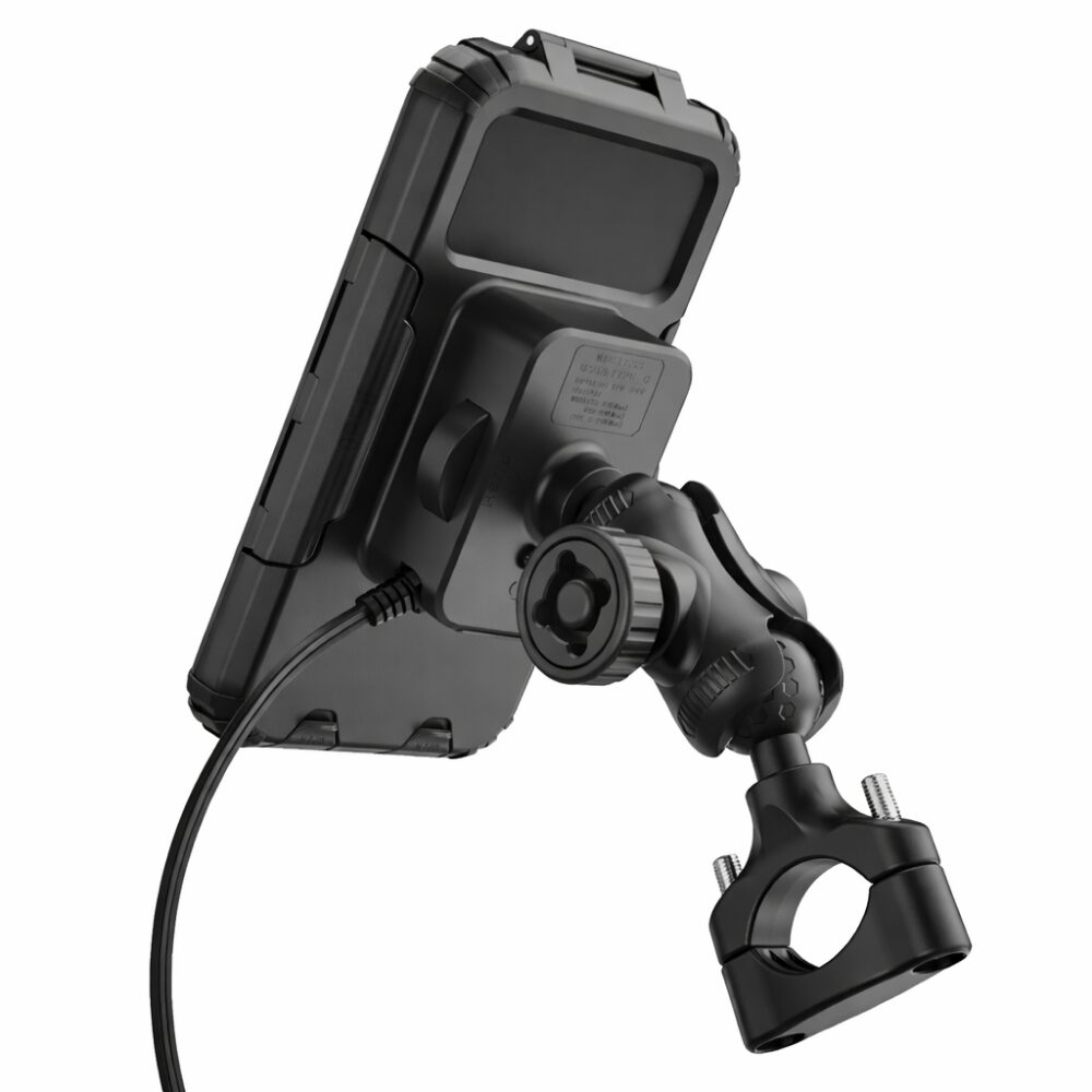KNMASTER TT950WUC Kablosuz Şarjlı Tüm Motosikletlere Uyumlu Kapalı Telefon Tutucu