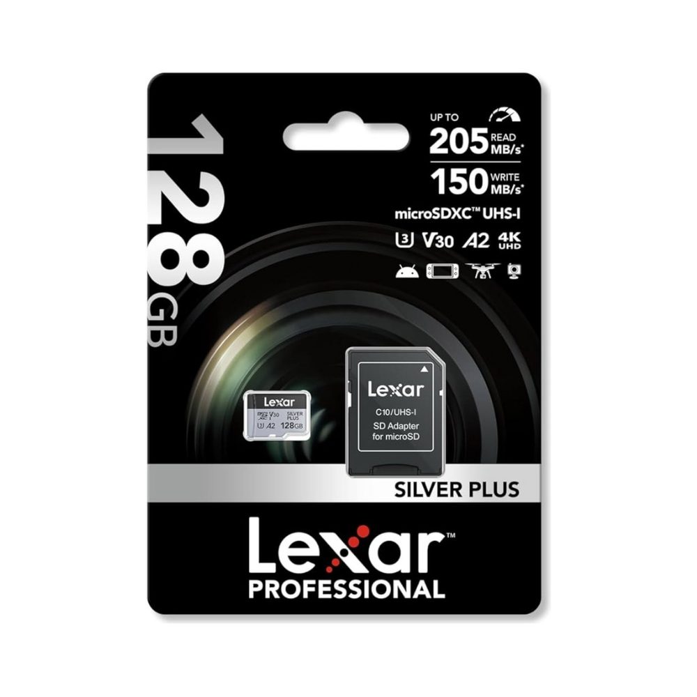 Lexar 128GB Silver Plus 205MB 4K V30 Uhsı Micro Sd Hafıza Kartı