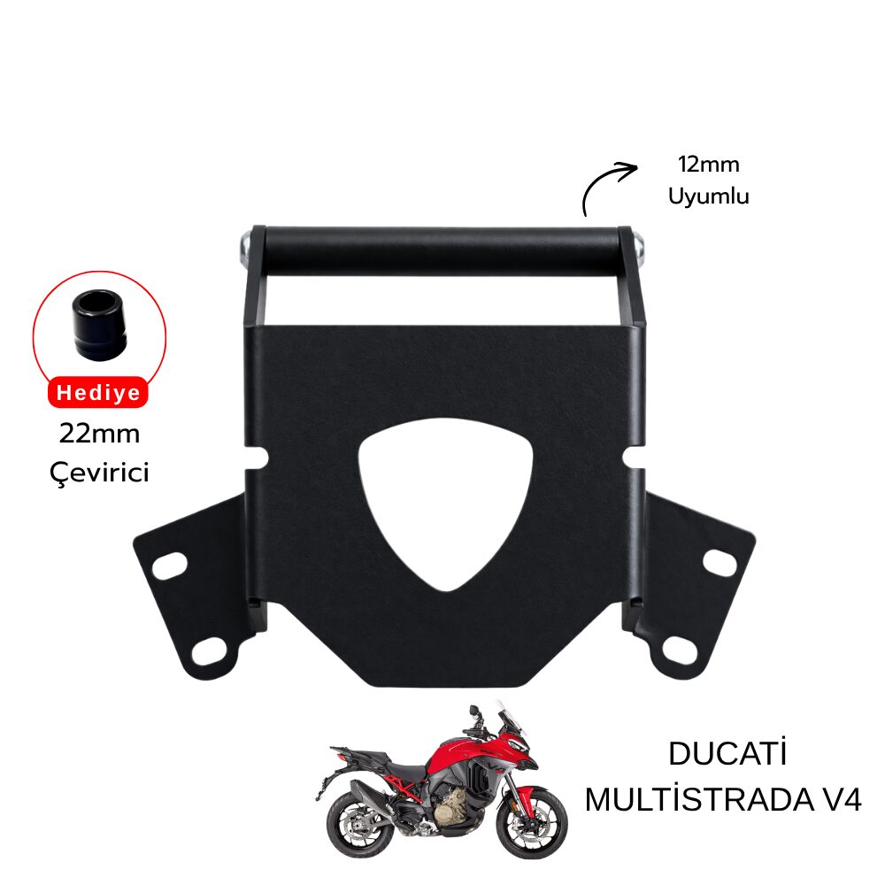 Ducati Pixel – DUCATİ Multistrada V4 Uyumlu Telefon & Navigasyon Tutucu – Siyah
