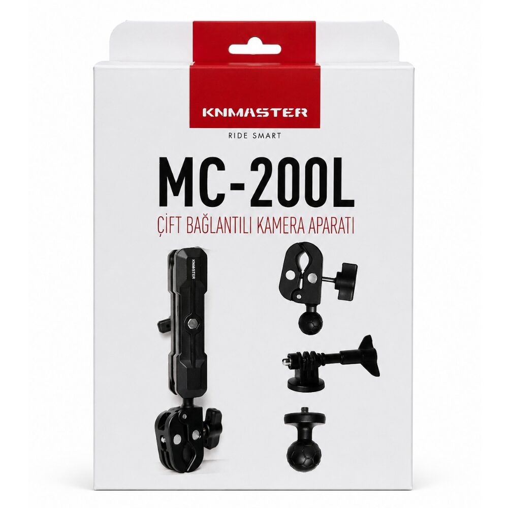 KNMASTER MC200L – Çift Bağlantılı Motosiklet Aksiyon Kamera Destek Aparatı