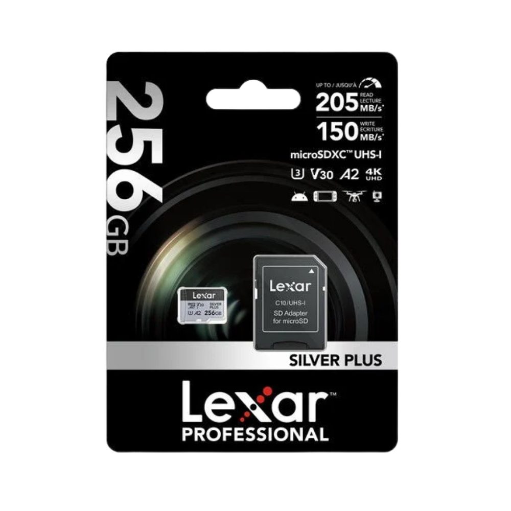 Lexar  256GB Silver Plus 205MB 4K V30 Uhsı Micro Sd Hafıza Kartı