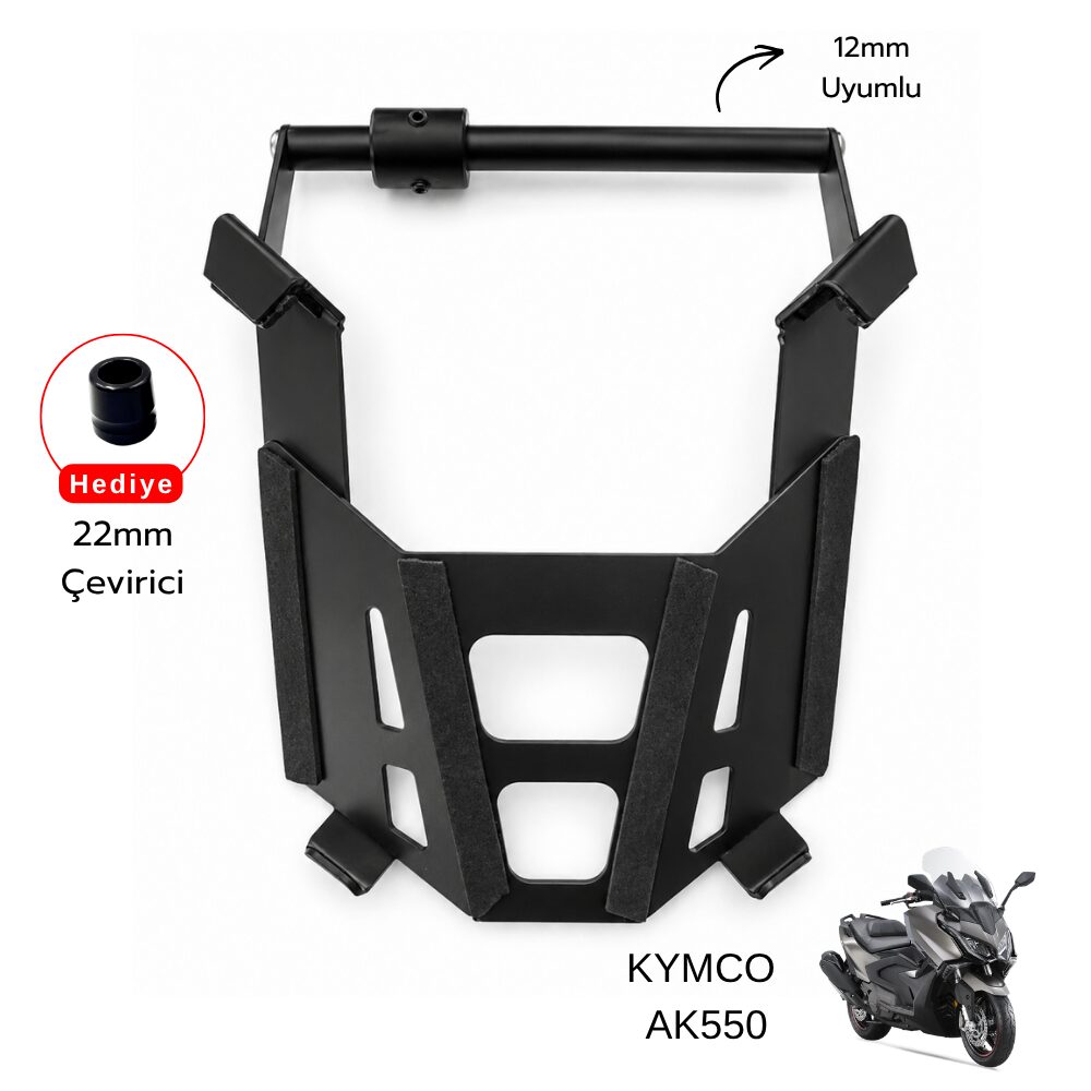 KYMCO Pixel – Kymco AK550 (2023–2024) Uyumlu Telefon & Navigasyon Tutucu – Siyah