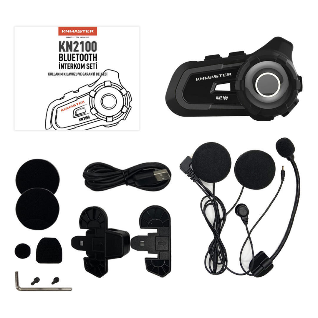 KNMASTER Knmaster KN2100 Motosiklet Kask İnterkom Bluetooth Intercom Kulaklık Seti