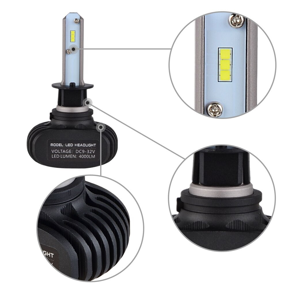 KNMASTER Alüminyum Kasa Soğutmalı Evrensel H1 Ön Led Far Ampulü