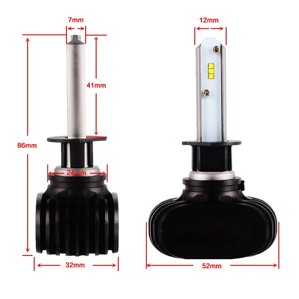 KNMASTER Alüminyum Kasa Soğutmalı Evrensel H1 Ön Led Far Ampulü