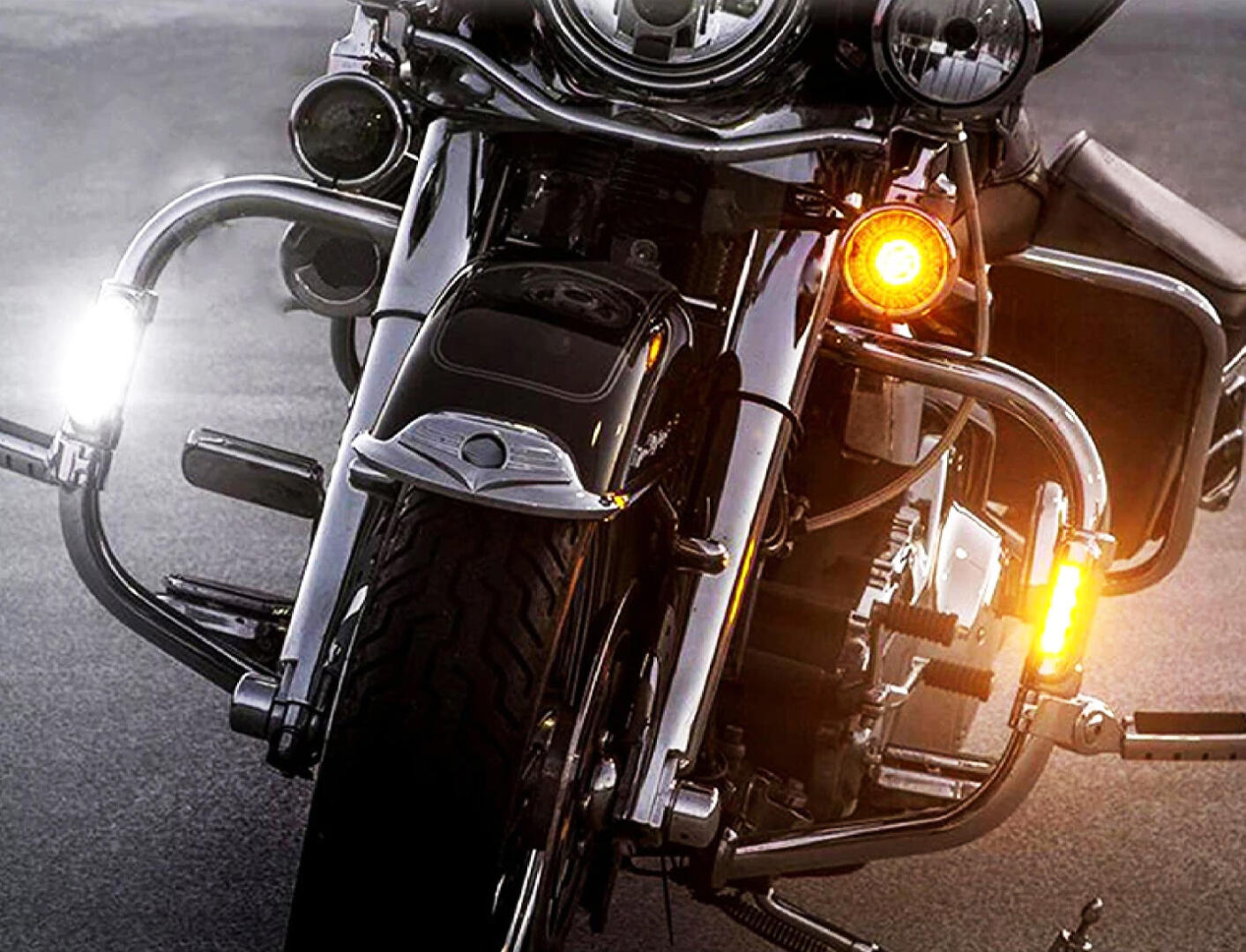 KNMASTER Knmaster Motosiklet Sinyalli Sis Farı Takımı / Koruma Demirine Monte