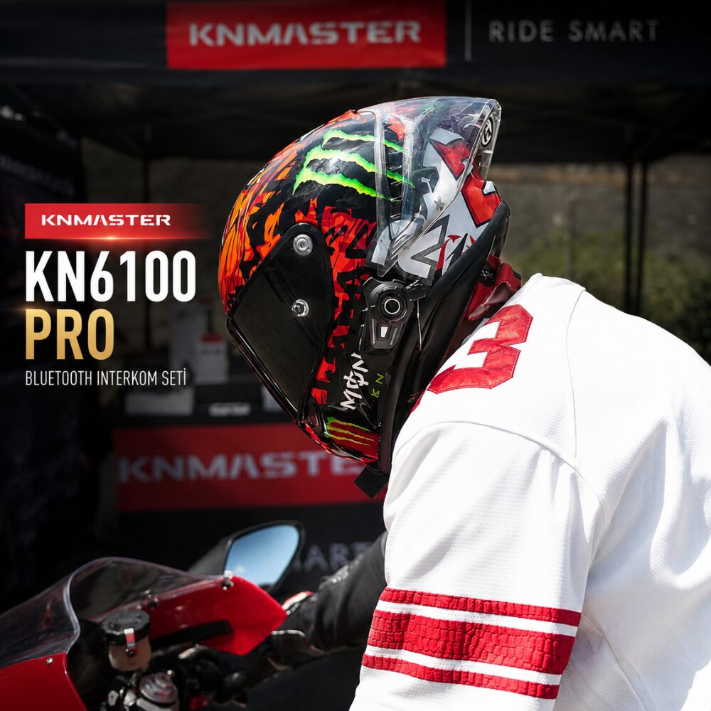 KNMASTER Knmaster KN6100 PRO Motosiklet Kask İnterkom Bluetooth Kulaklık Seti (43 mm Büyük Kulaklık)