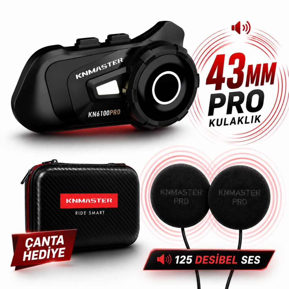 KNMASTER Knmaster KN6100 PRO Motosiklet Kask İnterkom Bluetooth Kulaklık Seti (43 mm Büyük Kulaklık) KNMASTER Knmaster KN6100 PRO Motosiklet Kask İnterkom Bluetooth Kulaklık Seti (43 mm Büyük Kulaklık)