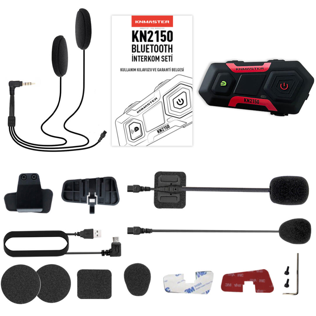 KNMASTER Knmaster KN2150 Motosiklet Kask İnterkom Bluetooth Intercom Kulaklık Seti