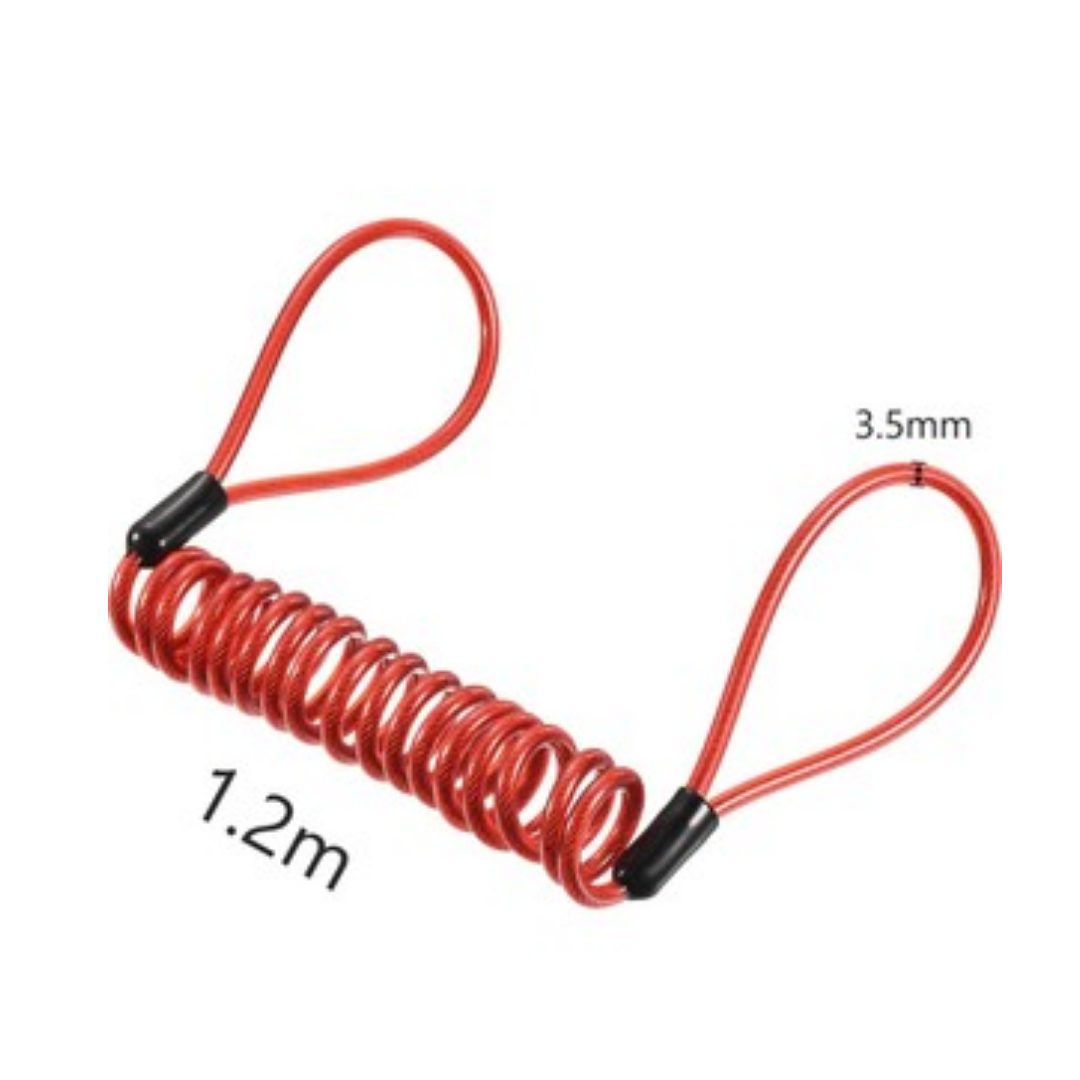 Knmaster Motosiklet Disk Kilidi Hatırlatıcı Kablo Kırmızı / Neon Sarı