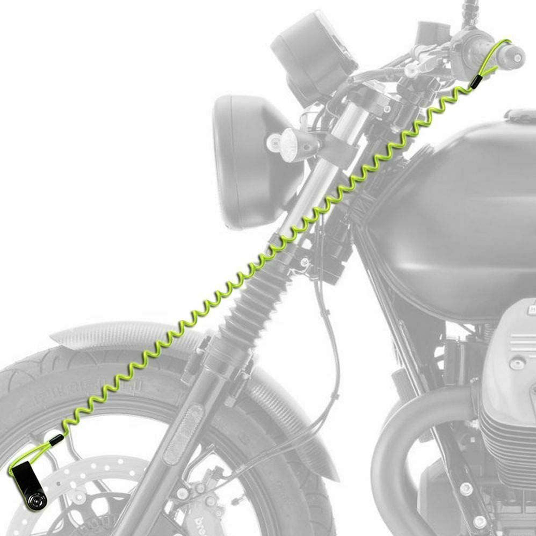 Knmaster Motosiklet Disk Kilidi Hatırlatıcı Kablo Kırmızı / Neon Sarı