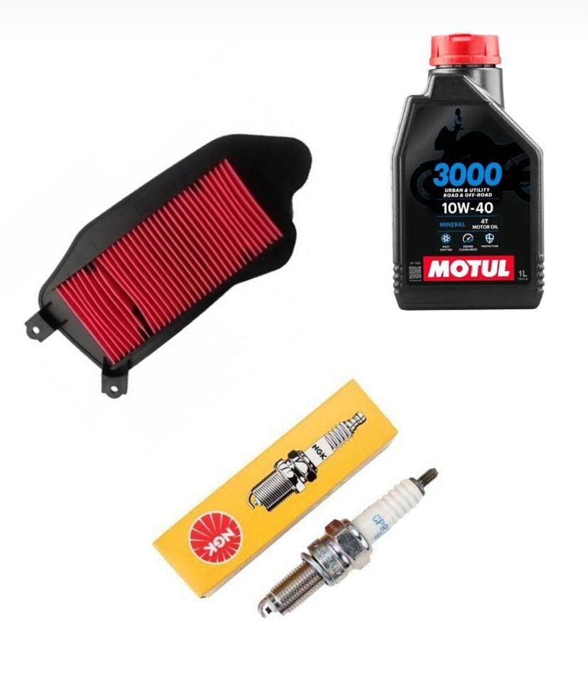 MOTO GUSTO Rmg Moto Gusto Santa 125 Bakım Seti Hava Filtresi - Ngk Buji - Motul 3000 10w40 Yağ