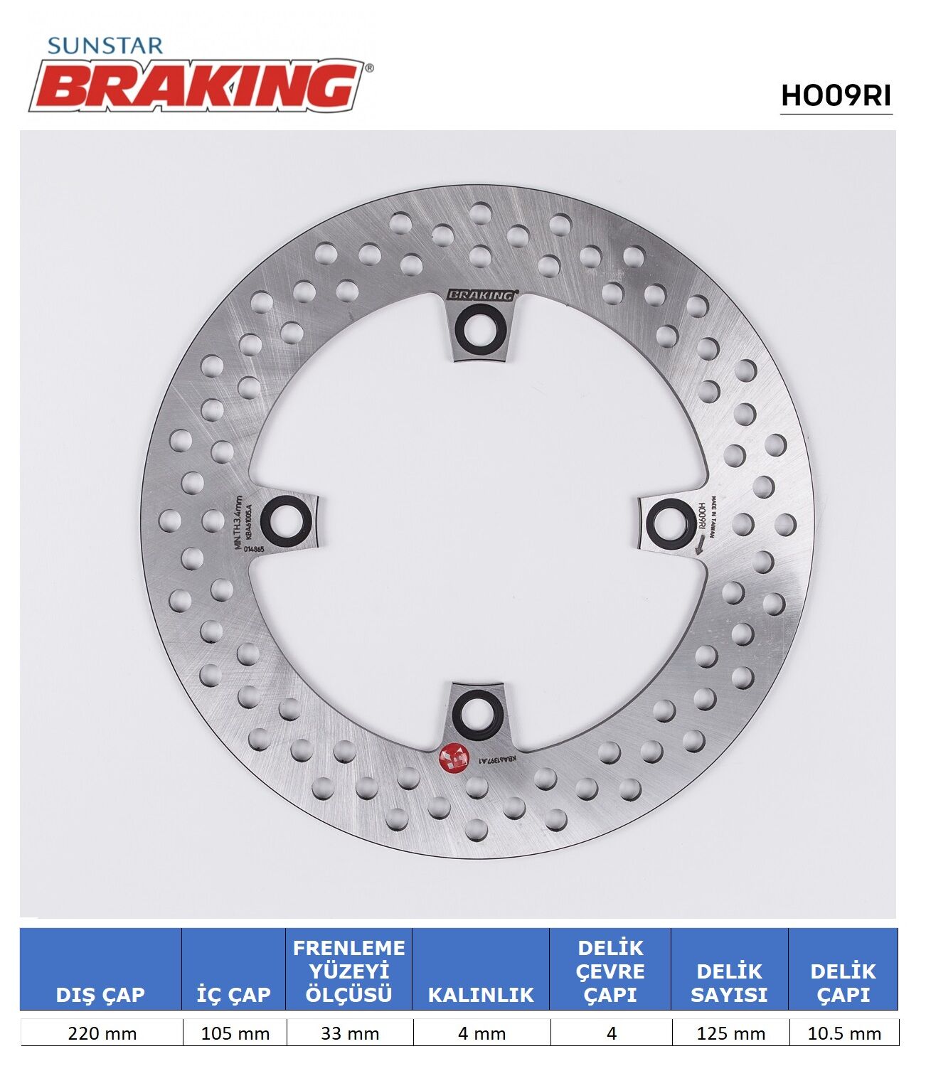 HONDA Honda CBR 125 R HONDA CRF 250L / CBR 125 YUVARLAK ARKA FREN DİSKİ