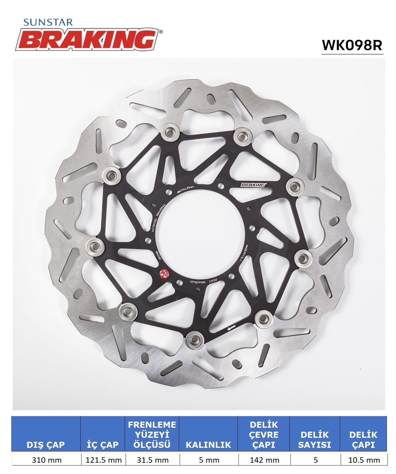 HONDA Honda CBR 1000RR-SP HONDA CBR 1000RR DALGALI ÖN PERFORMANS FREN DİSKİ (SAĞ)