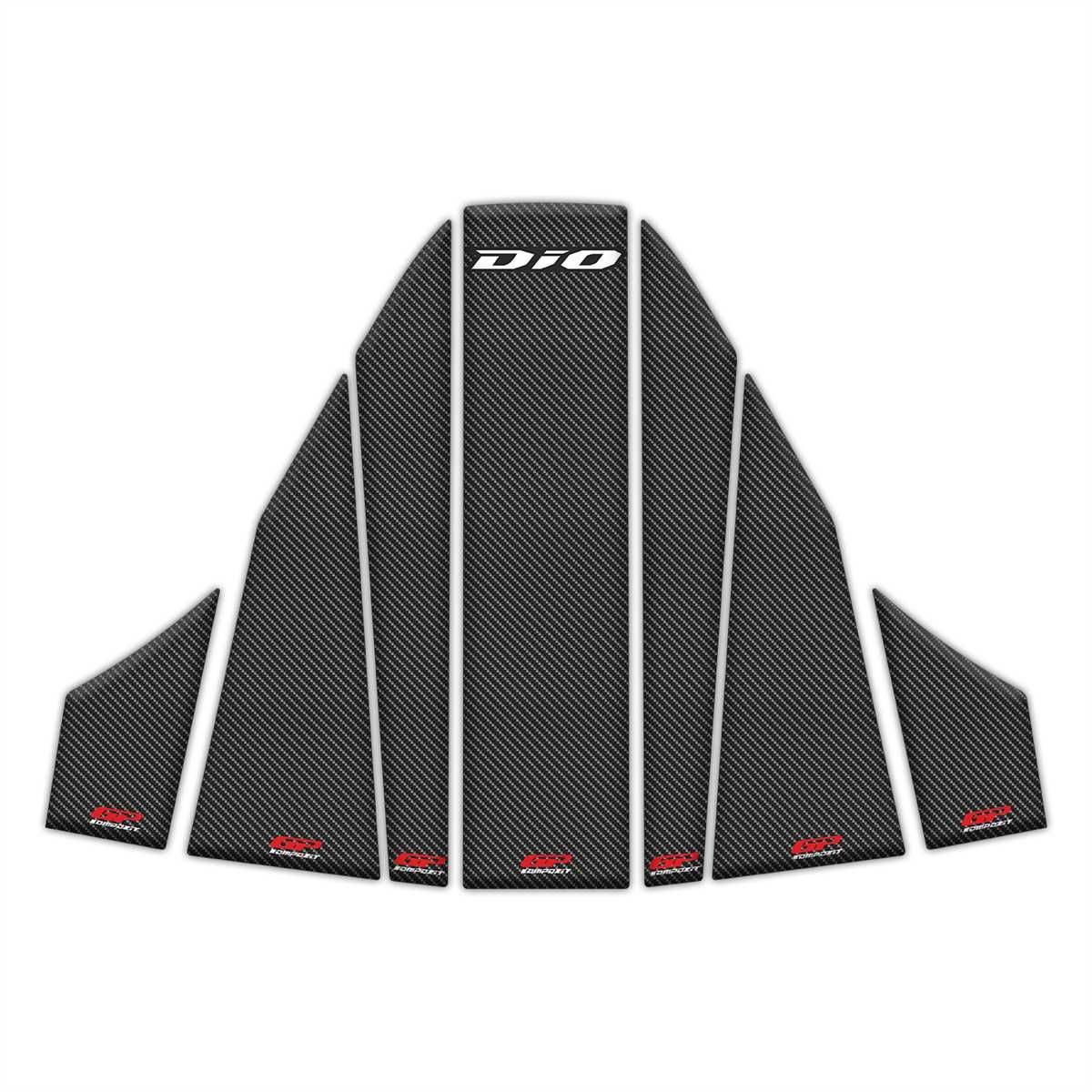 GP Kompozit GP Kompozit Honda Dio 2021-2024 Uyumlu Tank Pad Seti Karbon