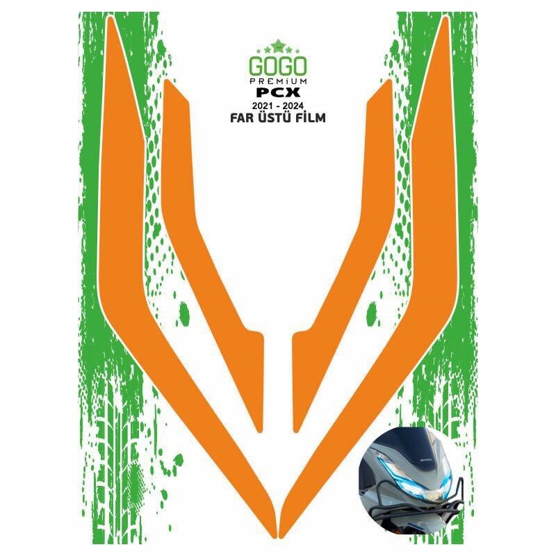 HONDA HONDA PCX 2021 - 2024 UYUMLU FAR ÜSTÜ FİLM TURUNCU