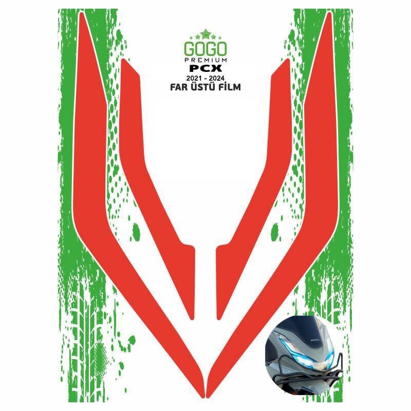 HONDA HONDA PCX 2021 - 2024 UYUMLU FAR ÜSTÜ FİLM KIRMIZI