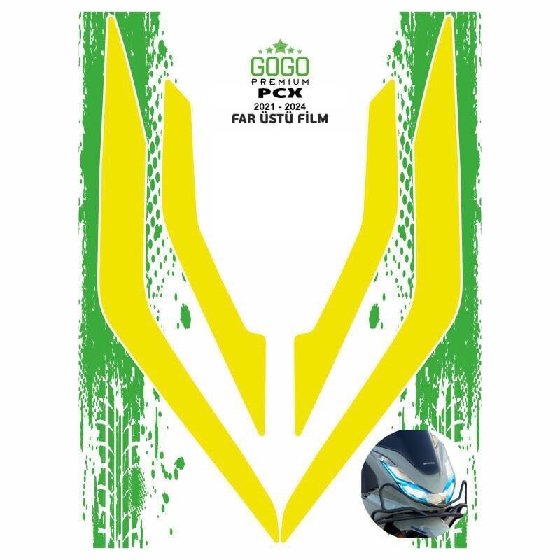 HONDA HONDA PCX 2021 - 2024 UYUMLU FAR ÜSTÜ FİLM FLO SARI