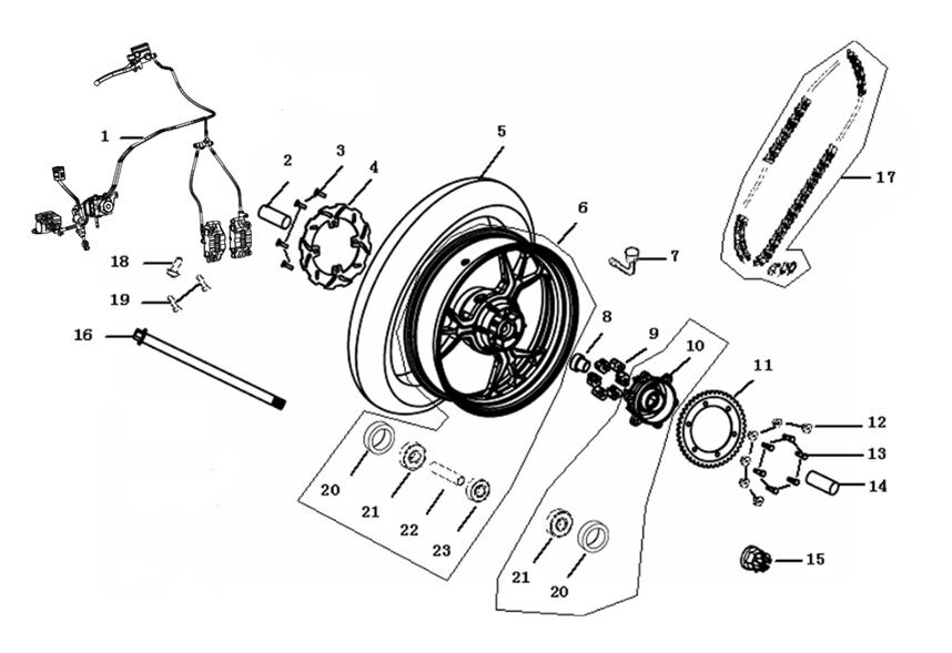 YUKİ GP-1 TARO 250R ARKA TEKER MİLİ