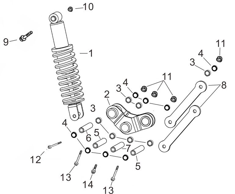 YUKİ GP-1 TARO 250R ARKA AMORTİSÖR BRAKETİ