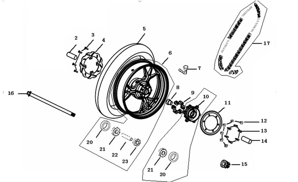 YUKİ GP-2 TARO 125 R ARKA JANT MAVİ